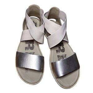 Sorel Ella Leather Sandals Warm Gold Size 6